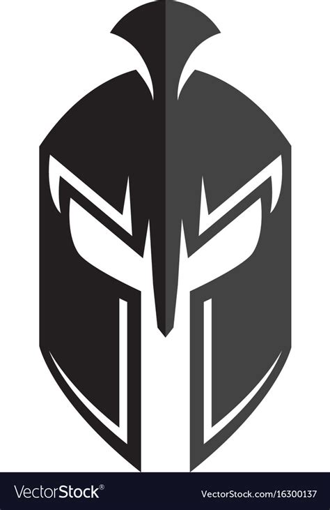 Spartan Helmet Logo Template Icon Design Vector Image