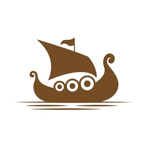 Premium Vector Viking Ship Icon Logo Design Illustration