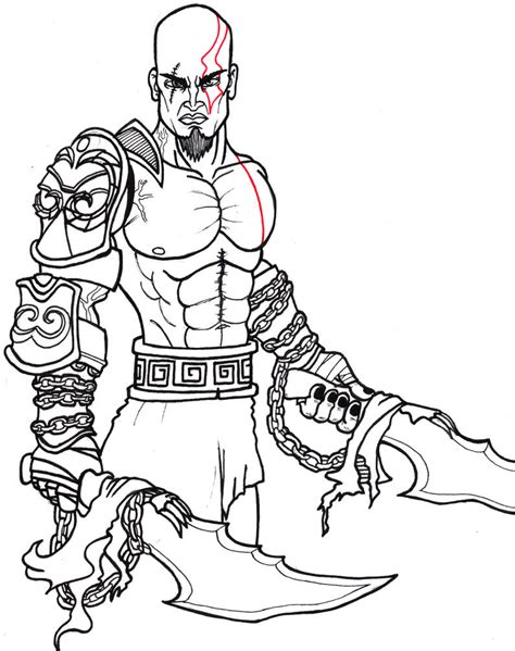 Kratos Line Work By Esler85 On Deviantart