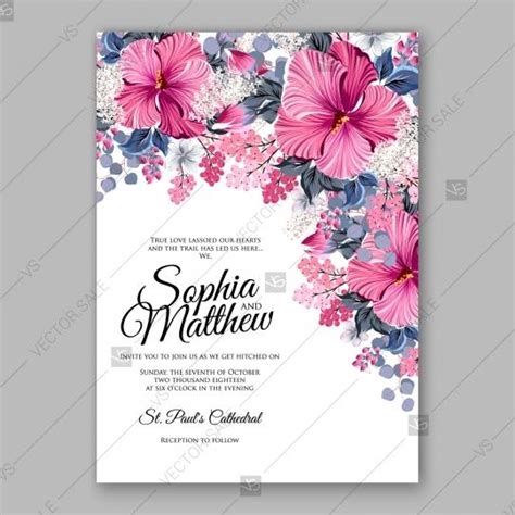 Hibiscus Wedding Invitation Card Template 2727582 Weddbook