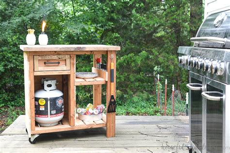 Outdoor Grill Storage Cart