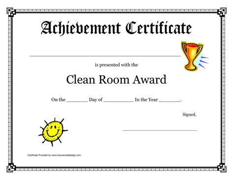 Clean Room Award Certificate Of Achievement Template Download Printable Pdf Templateroller
