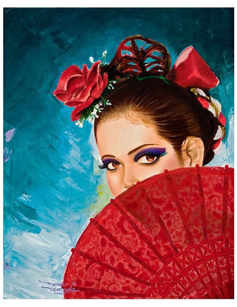 Senorita Spanish Dancer By Manuel Valenzuela Tattoo Fine Art Print