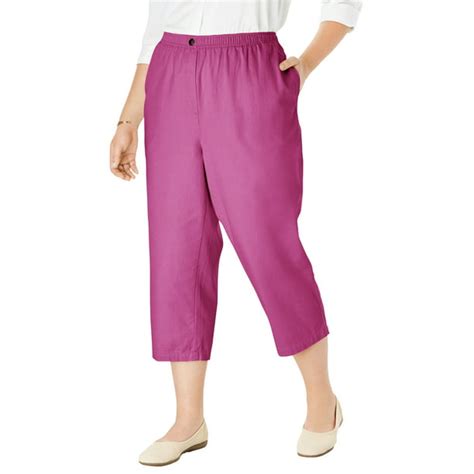 Woman Within Woman Within Women S Plus Size Elastic Waist Cotton Capri Pants