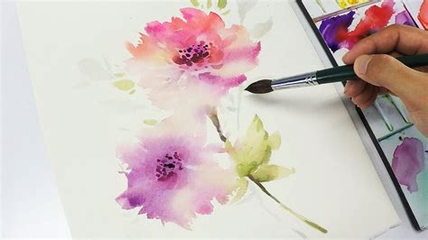 Lvl3 Watercolor Flower Painting Wet Into Wet Watercolor Flowers