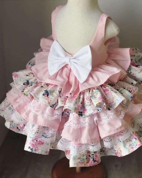 Girls Pink Ruffle Dress Toddler Floral Party Dress Baby Etsy Baby