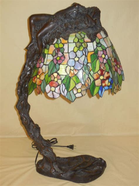 Sold Price Thomasson Bronze And Stained Glass Art Nouveau Lamp April 6