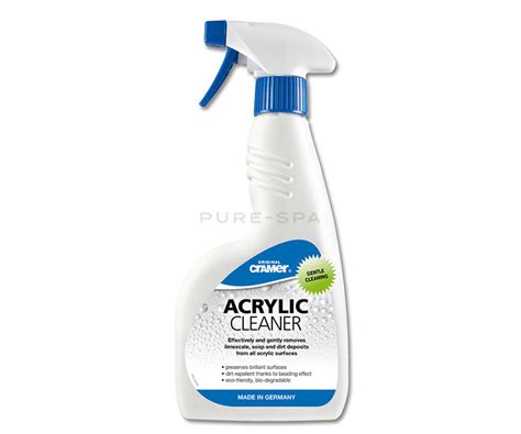Cleaning acrylic tubs can prove difficult, but removing hard water stains is even worse. Cramer Acrylic Cleaner Spray 500ml for Baths & Showers