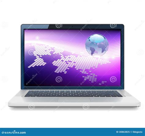 Laptop And Globe Stock Vector Illustration Of Design 30863825