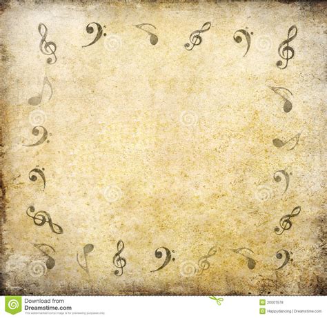 Music Notes On Old Paper Stock Photo Image Of Aged Composition 20001578