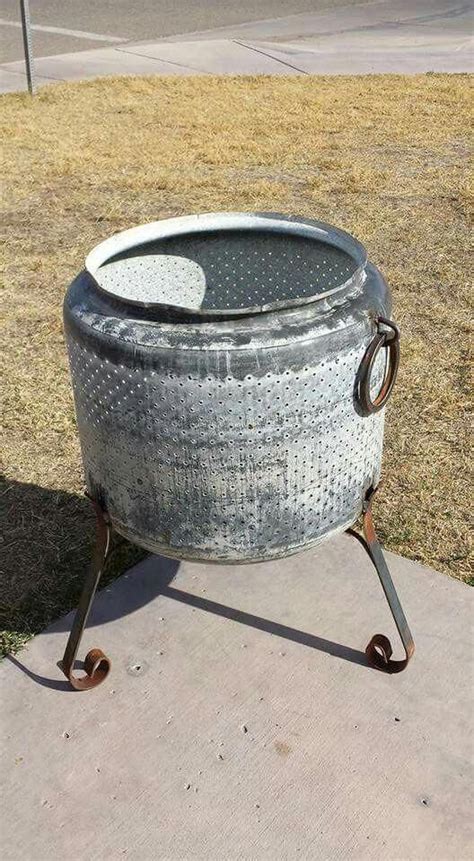 Old Washer Tub Converted To A Fire Pit And Used As A Table Add A Top ”firepitdiy” Fire Pit