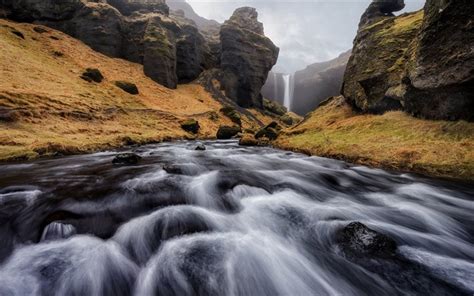 Download Wallpapers Iceland River Rocks Waterfall For Desktop Free
