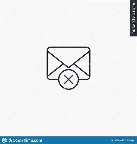 Delete Email Linear Style Sign For Mobile Concept And Web Design Stock