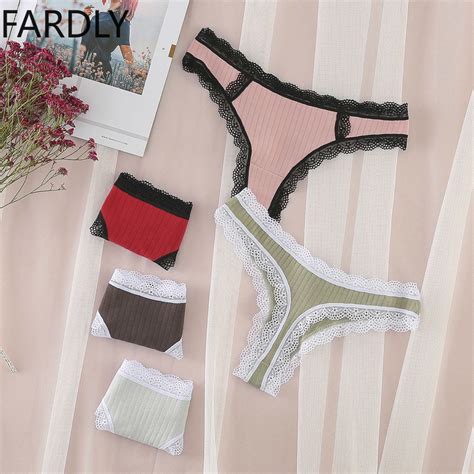 Fardly Women S Cotton Panties Thong G String Female Lace G String Sexy Underwear For Women