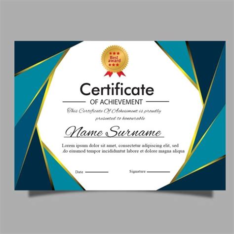 Plantilla De Certificado O Diploma De Graduación Elegante Premio