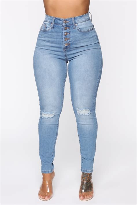 Bad Trip Exposed Button Skinny Jeans Light Blue Wash In 2020 Skinny