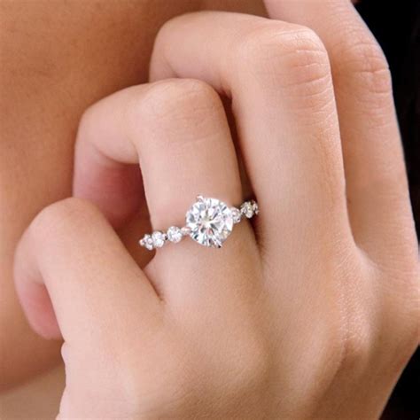 Compass Set Shared Prong Diamond Engagement Ring