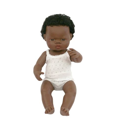 Miniland Baby Doll African Boy 38cm Leo And Bella