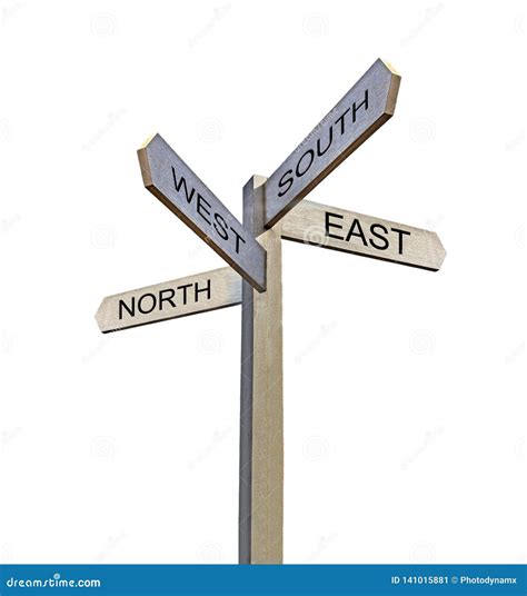 Public Direction Information Arrow Sign North West South East Stock