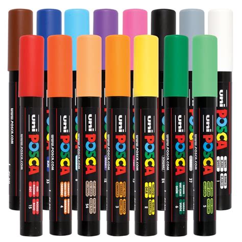 Posca Paint Markers Medium Tip Pack Of 15 Cleverpatch
