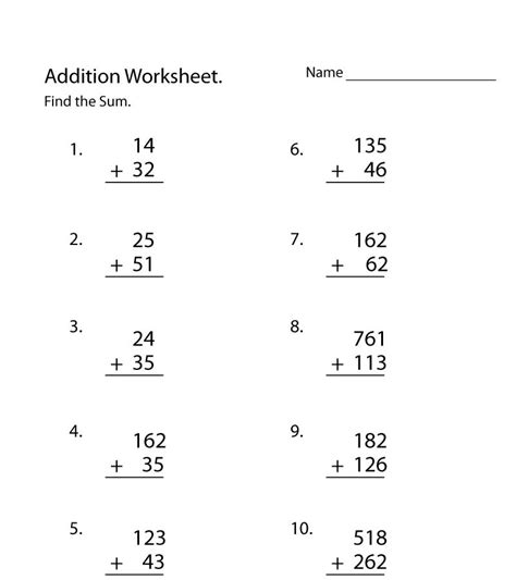 printable  addition worksheets  kids
