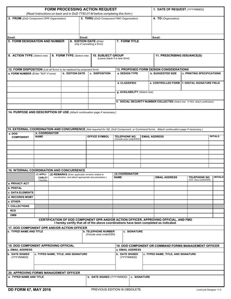 Dd Form 67 Fill Out Sign Online And Download Fillable Pdf