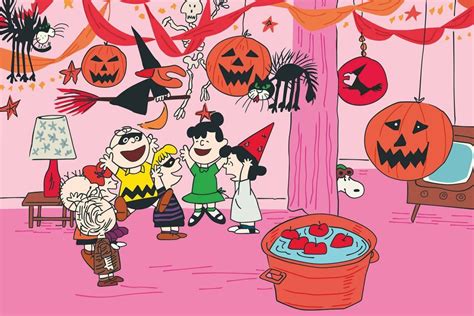 Peanuts Gang Dancing At A Halloween Party Charlie Brown Halloween