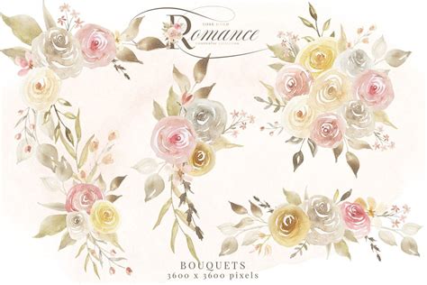 Rose Gold Romance Watercolor Flowers