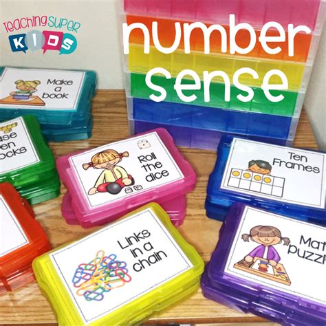 Number Sense Activity Boxes Teaching Superkids Math Center