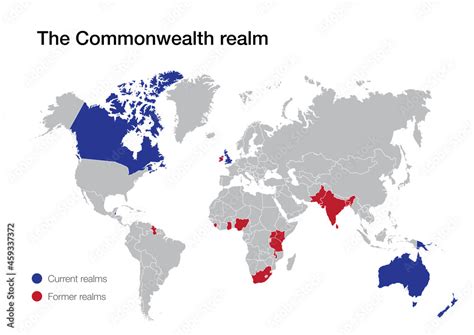 World Map Of Current And Former Commonwealth Realms Obraz Na Płótnie