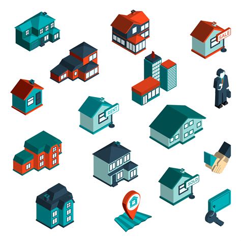 Real Estate Icon Isometric 427822 Vector Art At Vecteezy
