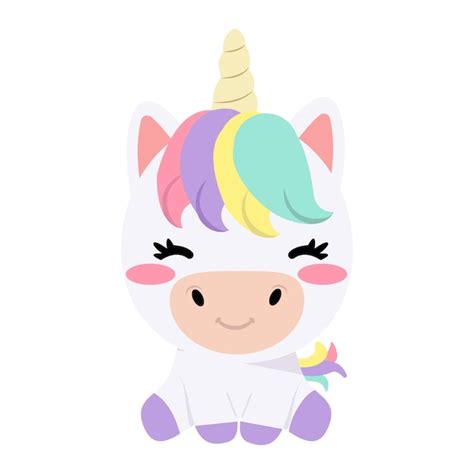 Premium Vector Cute Baby Unicorn Character Doodle