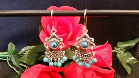 Turquoise And Silver Chandelier Earrings Etsy UK