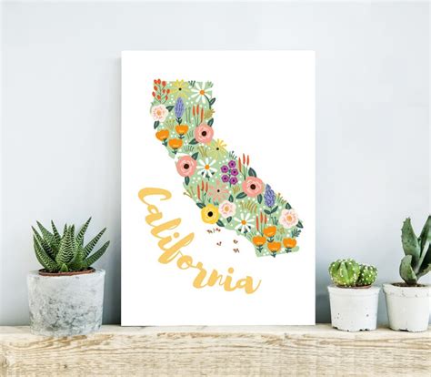 California Wall Art Framed California T California Map Etsy