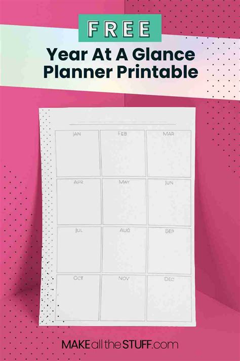 Year At A Glance Printable • Free Planner Printables