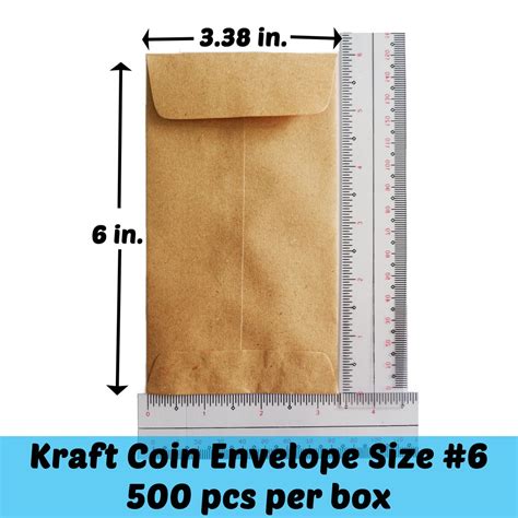 Coin Envelope 500 Pcs Size No 6 Kraft Brown 338 In X 6 In Shopee