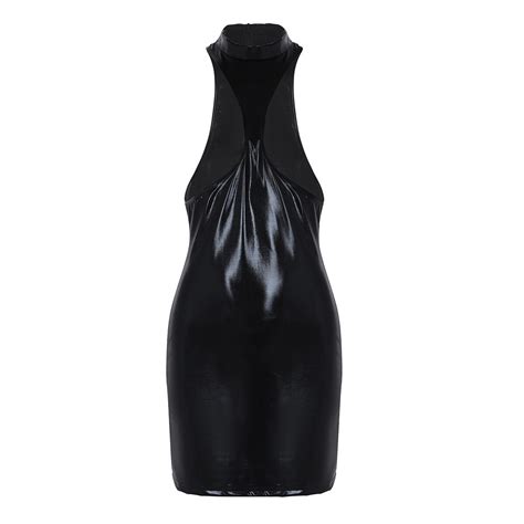 sexy sissy offene tasse damenkleid latexleder bodycon nachtwäsche kurzes minikleid ebay