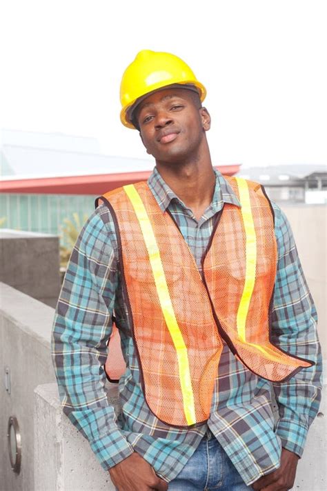 African American Construction Worker Stock Photo Image Of Building