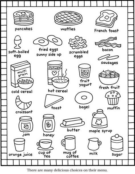 | food, food, nutrition, eat, eating, drinking, drink ﻿ coloring pages food. Food Menu Coloring Pages | Food coloring pages, Coloring ...
