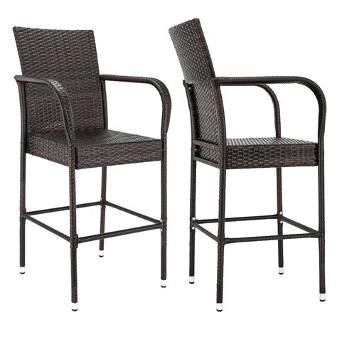 Bar Stools With Back Sets Of 2 Upgraded Wicker Bar Stool Chairs