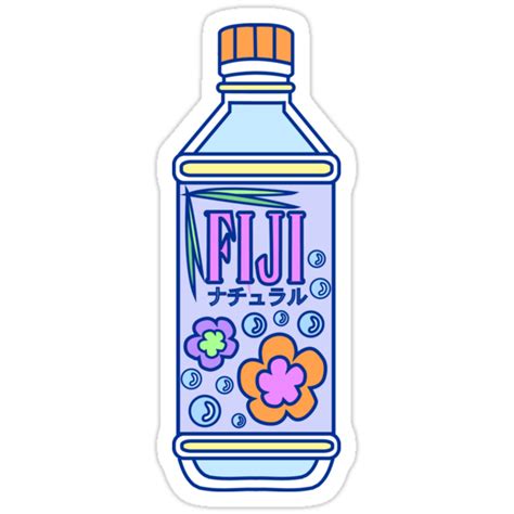 Aesthetic Fiji Water Bottle Stickers By Pennysoda Redbubble