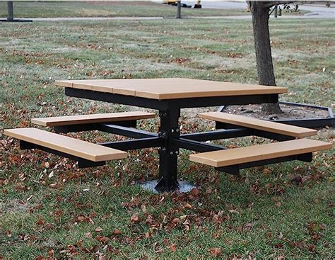 Jayhawk Plastics Outdoor T Table 68wx68d Cedar Cedar Patio Lawn And Garden