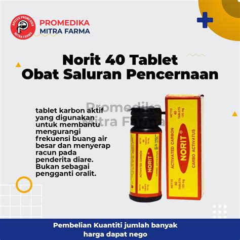 Jual Norit 40 Tablet Botol Obat Diare Obat Saluran Pencernaan