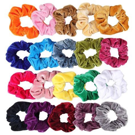 2019 20 Pack Hair Scrunchies Velvet Elastics Hair Ties Scrunchy Bands