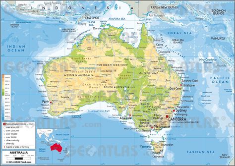 Karte Australien Die Karte Von Australien Australien Und Neuseeland