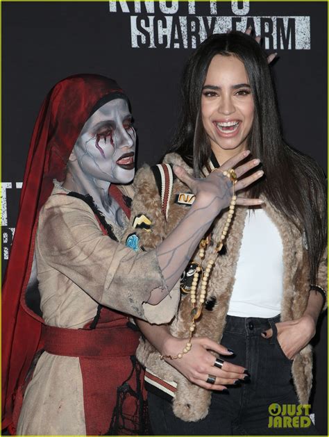 Sofia Carson Bella Thorne Get Their Scare On At Knott S Scary Farm