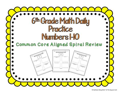 Standardized test review for approximately the 6th grade level. 6th Grade Math Daily Practice Numbers 1-10 Common Core Aligned Spiral Review | Teaching Resources