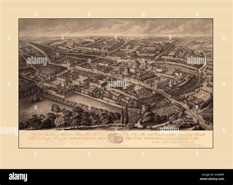 19th Century View Of Oxford University Stock Photo Alamy