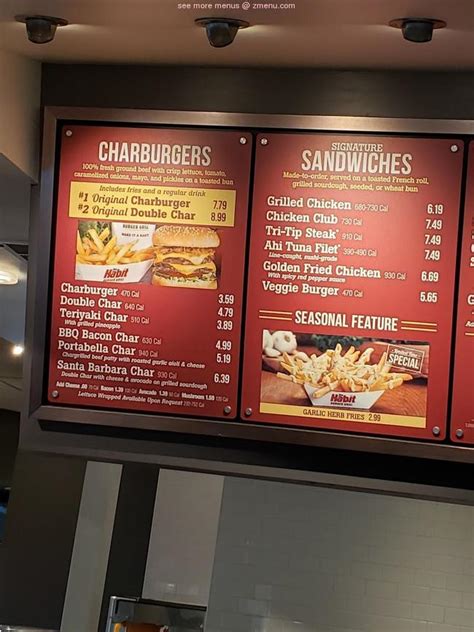 Online Menu Of The Habit Burger Grill Restaurant Stockton California