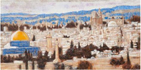 Alexander Evgrafov Jerusalem Original Oil On Burlap Painting By